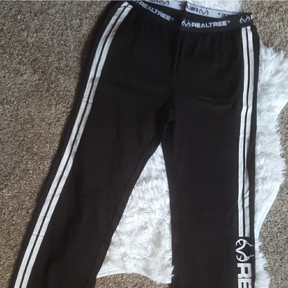 Realtree Pants NEW  Black White Elastic Waist Womens Size‎ Large
